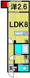 KEIAI RESIDENCE 宮原II 1LDKの間取図画像