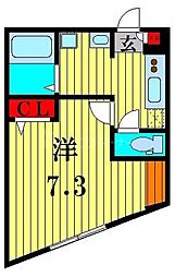 グロースリングさいたま新都心 1Kの間取図画像