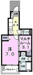 ル・ベルソー・メゾン2 1SKの間取図画像