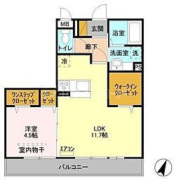 プレミアム 1LDKの間取図画像