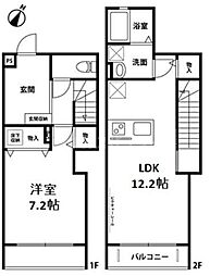 ドゥ・メゾン 1LDKの間取図画像