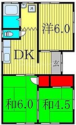 加藤アパート 3DKの間取図画像
