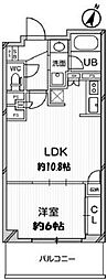 ドゥーエ大宮 1LDKの間取図画像
