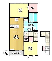 ディアベルジュ 2LDKの間取図画像