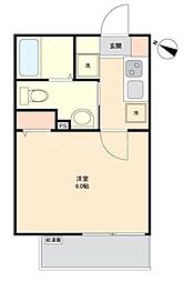しずくblanc 1Kの間取図画像