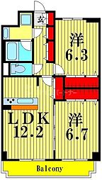 アンシャンテ大宮 1LDKの間取図画像