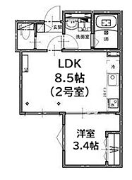 アヴニール宮原 1LDKの間取図画像