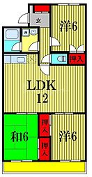 川鍋ビル 2LDKの間取図画像