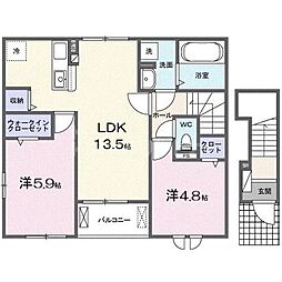 リオラ II 2LDKの間取図画像