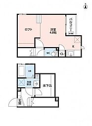 CB大宮カルム 1Kの間取図画像