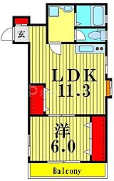 メゾンプチパレ 1LDKの間取図画像