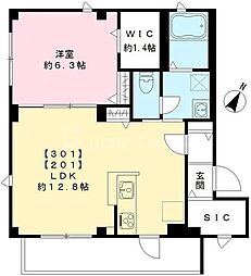 プランドール 1LDKの間取図画像
