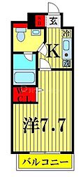 アクシーズグランデ高鼻 1Kの間取図画像