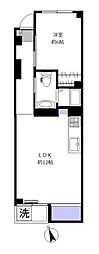 自由ヶ丘フラワーマンション 1LDKの間取図画像