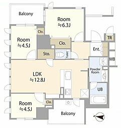 ブランズ東雲 3LDKの間取図画像