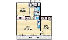 テラジハイツII号館 232 ｜ 大阪府豊中市寺内２丁目（賃貸アパート2LDK・3階・56.92㎡） その2