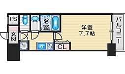 アドバンス江坂ラシュレ 1Kの間取図画像