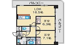 アーバネックス豊中桜塚 2LDKの間取図画像
