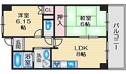 シェーンベルク 2LDKの間取図画像