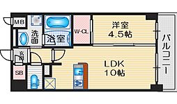 フランディル・オーラ江坂 1LDKの間取図画像