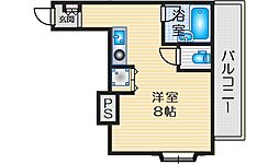 江坂ハイムタケダ7 ワンルームの間取図画像