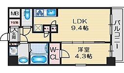 COMFORIA江坂広芝町 1LDKの間取図画像