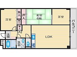 ヒルズ刀根山 3LDKの間取図画像