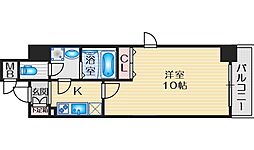 エスリード江坂公園 1Kの間取図画像