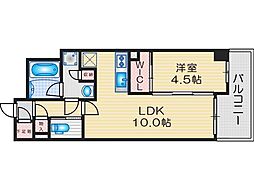 グランアッシュ江坂 1LDKの間取図画像