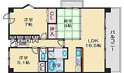 CRESCENTE千里中央 3LDKの間取図画像