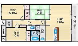 シャトレ・上山手 3LDKの間取図画像