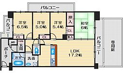 フォルム千里中央C棟 4LDKの間取図画像