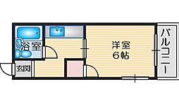 ビスタ寿 1Kの間取図画像