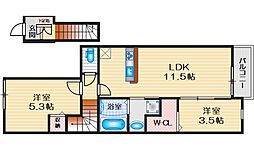 ベネスタ千里中央 2LDKの間取図画像