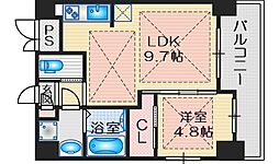 ノルデンハイム江坂アネックス 1LDKの間取図画像