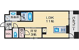サンレムート江坂3rd 1LDKの間取図画像