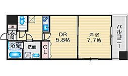 レフィーナカルム江坂 1DKの間取図画像