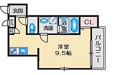 MOVE吹田SOUTH ワンルームの間取図画像