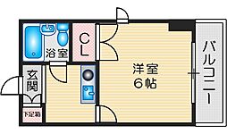 ラ・レジダンス・ド・江坂 1Kの間取図画像