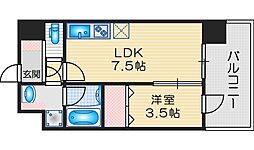 プロスパー江坂479 ワンルームの間取図画像