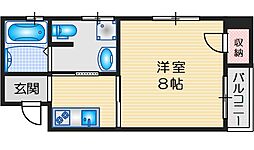 三功ビル 1Kの間取図画像