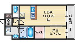 ドンパレス江坂 1LDKの間取図画像