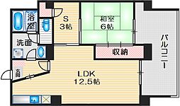 豊中グランドハイツ 1SLDKの間取図画像