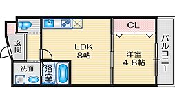 ル・レーヴ江坂 1LDKの間取図画像
