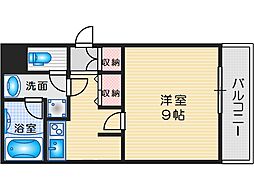アスール江坂 1Kの間取図画像
