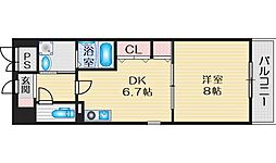 パストラーレ江坂 1DKの間取図画像