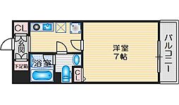 ハピネス江坂 1Kの間取図画像