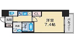 ファーストフィオーレ江坂レガリス 1Kの間取図画像