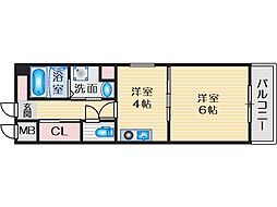 エミールHIRO 1DKの間取図画像