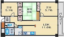 グランベール桃山台 3LDKの間取図画像